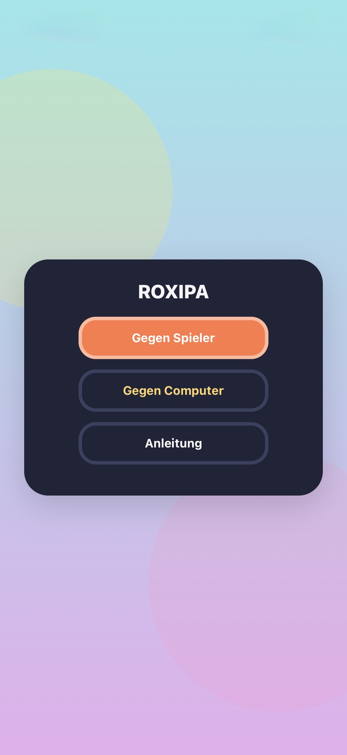 Startbildschirm von ROXIPA